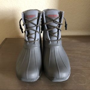 Grey Sperry Saltwater Starlight Leather Duck Boot